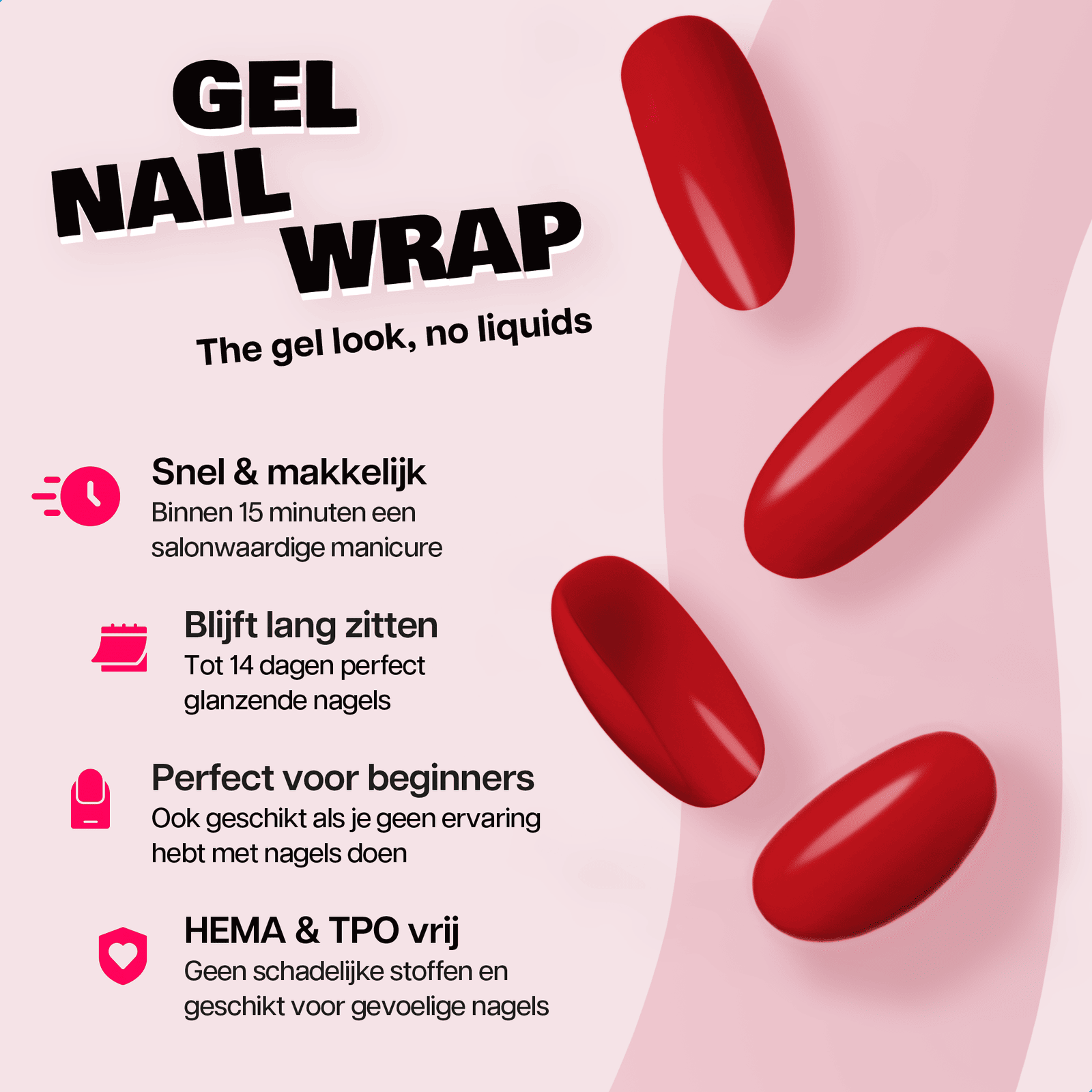 Miss Jules - Gel Nagelstickers Starterset Deep Red