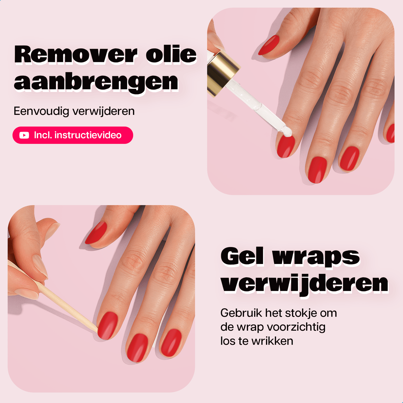 Miss Jules - Gel Nagelstickers Starterset Deep Red