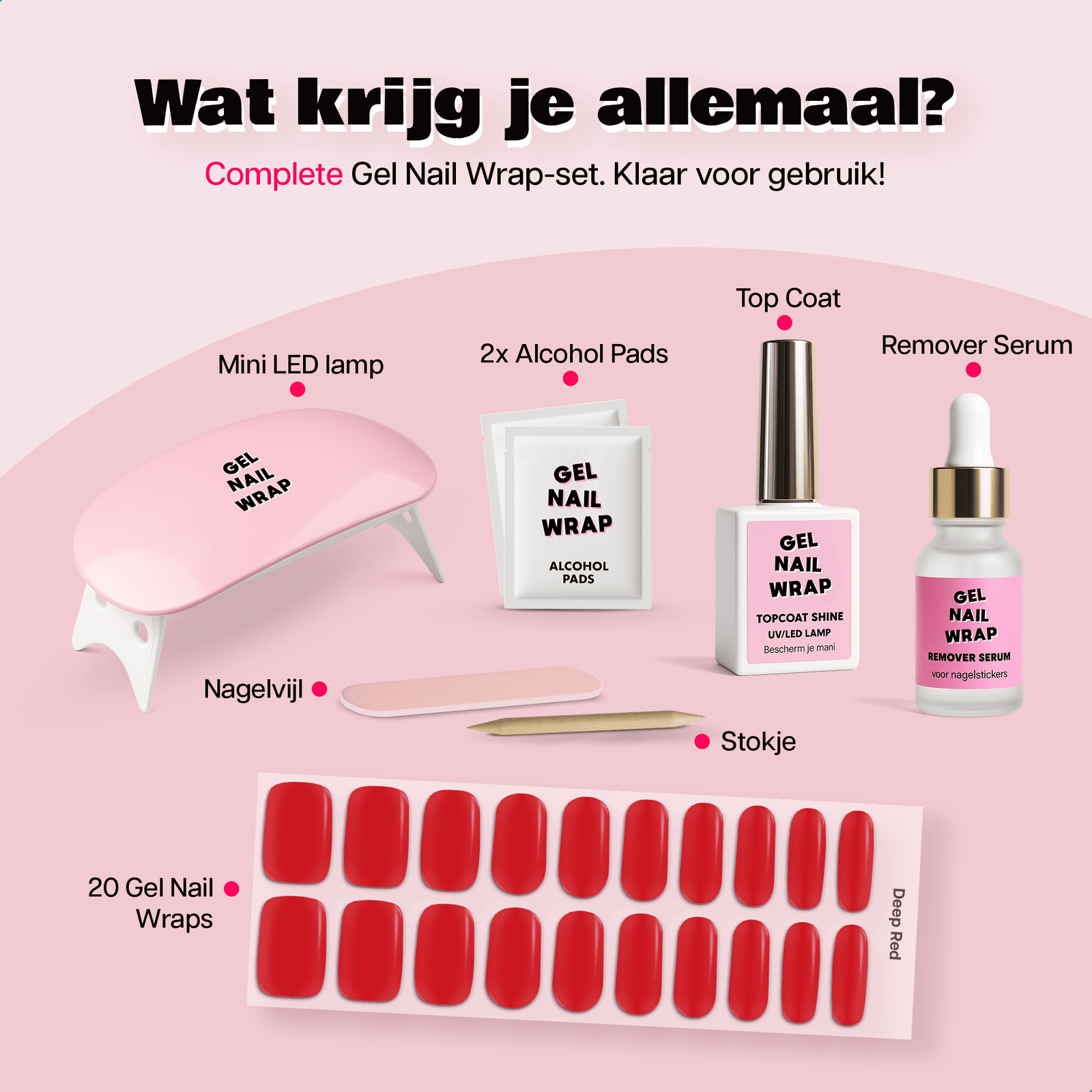 Miss Jules - Gel Nagelstickers Starterset Deep Red