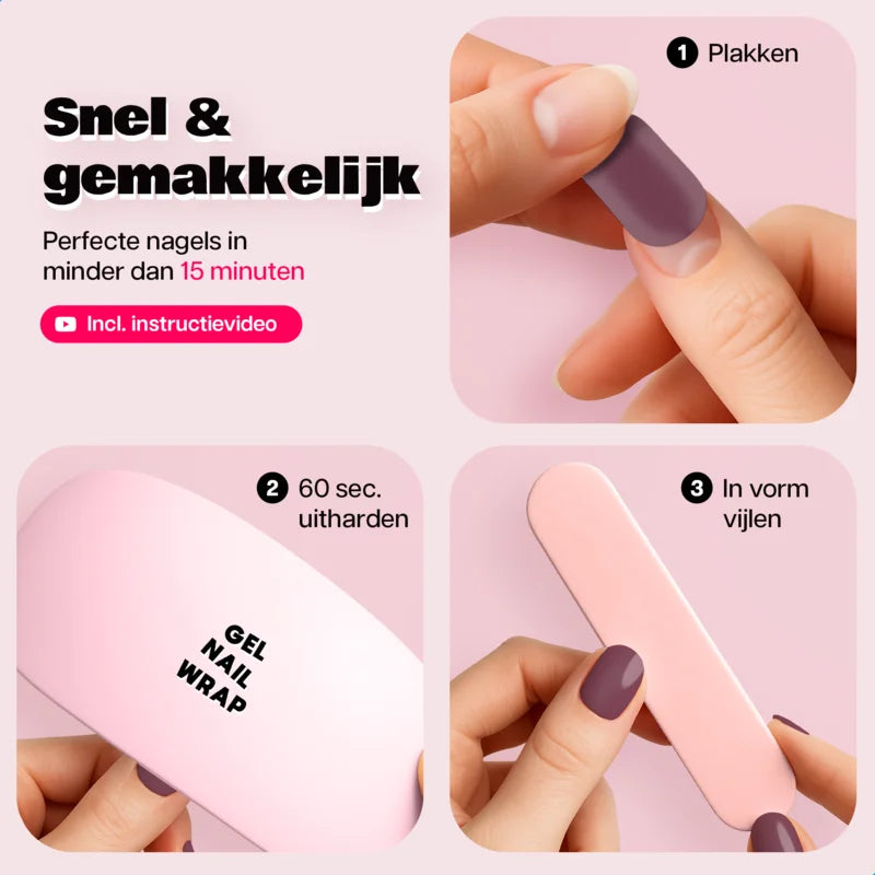 Gel Nail Wrap Starterset Purple Plum