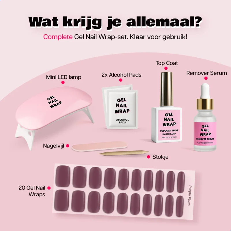 Gel Nail Wrap Starterset Purple Plum