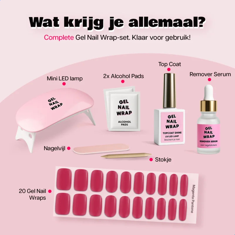 Gel Nail Wrap Magenta Pantone