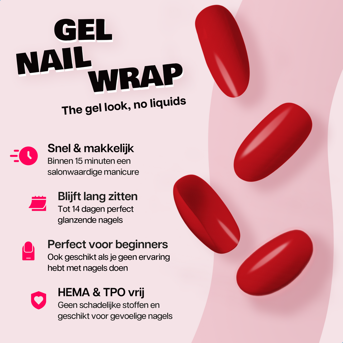 Gel Nagelstickers Starterset Deep Red
