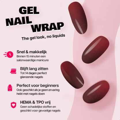 Gel Nail Wrap Starterset Shimmer Red
