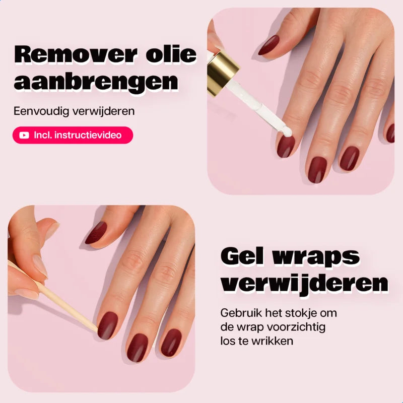 Gel Nail Wrap Starterset Shimmer Red