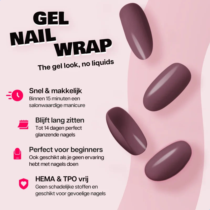Gel Nail Wrap Starterset Purple Plum