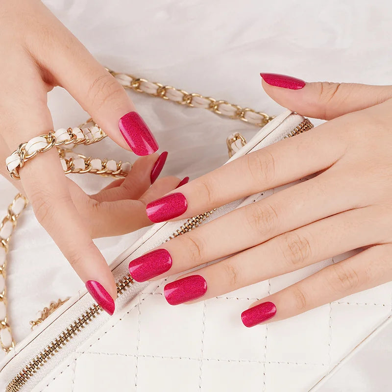 Miss Jules - Gel Nagelstickers Magenta Glitter