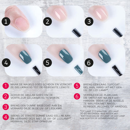 Miss Jules - Gellak Nagellak Set 6 Delig Rood, Wit, Creme, Glitter