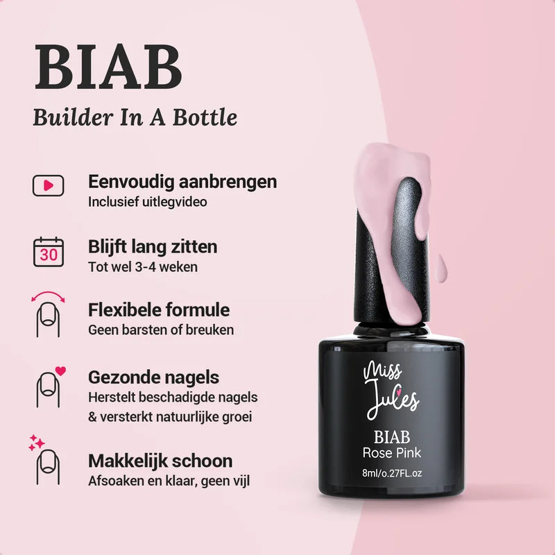 Miss Jules - BIAB Starter Pakket Milky Taupe, Rose Pink, Cerise Pink
