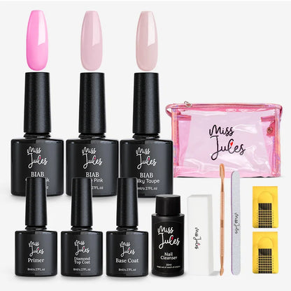 Miss Jules - BIAB Starter Pakket Milky Taupe, Rose Pink, Cerise Pink