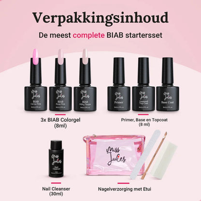 Miss Jules - BIAB Starter Pakket Milky Taupe, Rose Pink, Cerise Pink