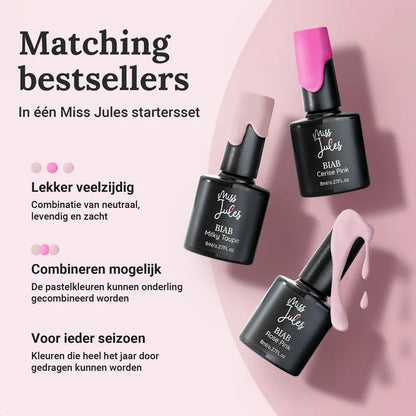 Miss Jules - BIAB Starter Pakket Milky Taupe, Rose Pink, Cerise Pink