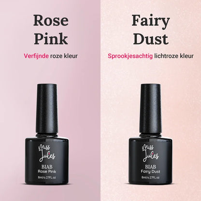 BIAB Starter Pakket Rose Pink, Fairy Dust, Professionele LED/UV Lamp