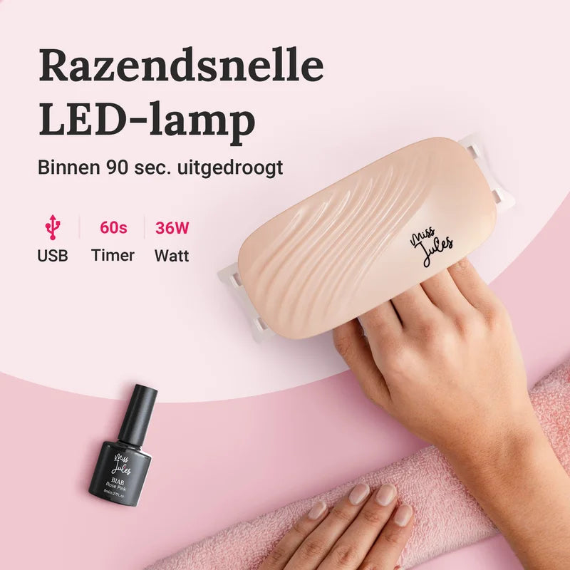 Miss Jules - BIAB Starter Pakket Milky Taupe, Rose Pink, LED Lamp