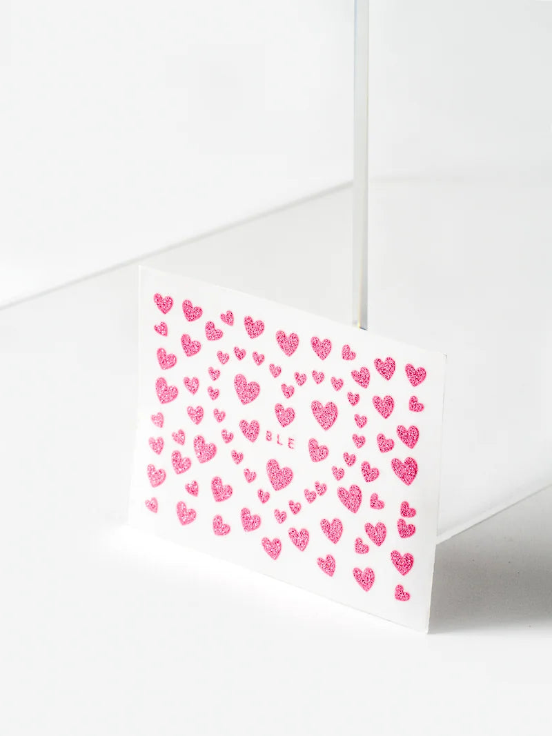 MIss Jules - Roze Glitter Hartjes Stickervel