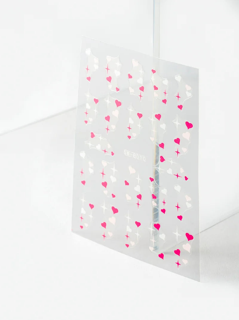 Miss Jules - Witte Roze Hartjes Stickervel