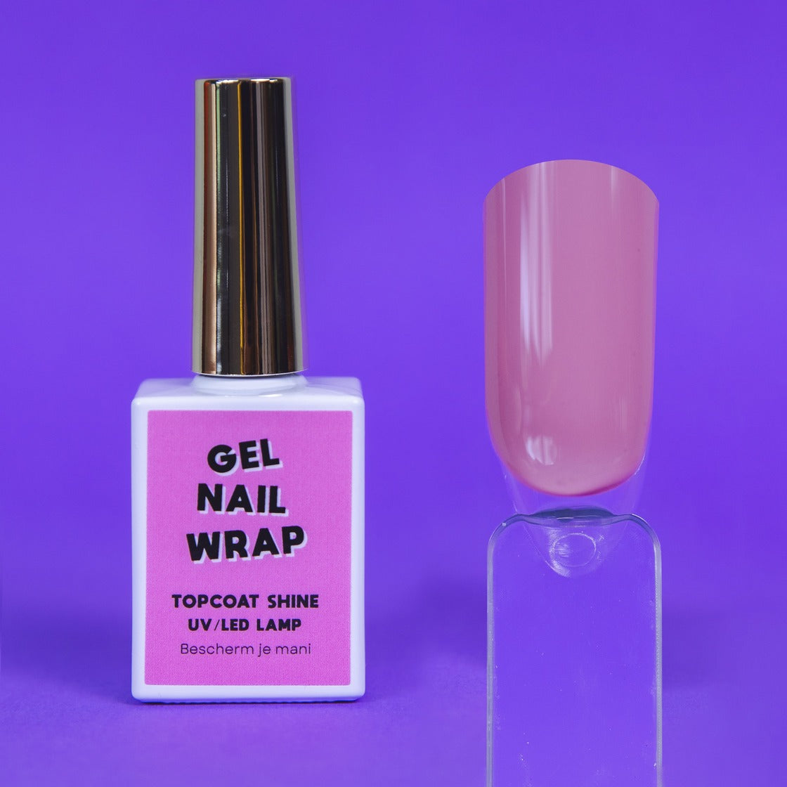 Met flesje Shine Topcoat voor nail wraps