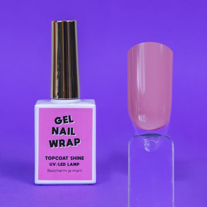 Met flesje Shine Topcoat voor nail wraps